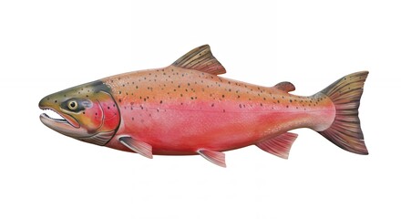 Pink and orange salmon illustration