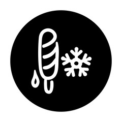 black and white illustration of ice cream icon