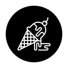 black and white illustration of ice cream icon