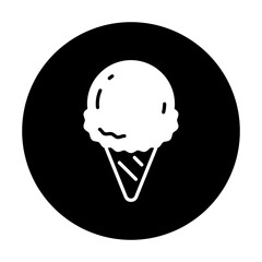 black and white illustration of ice cream icon