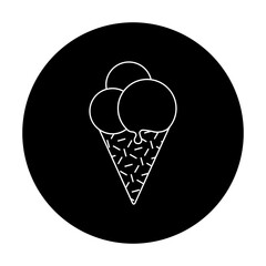 black and white illustration of ice cream icon