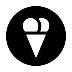 black and white illustration of ice cream icon