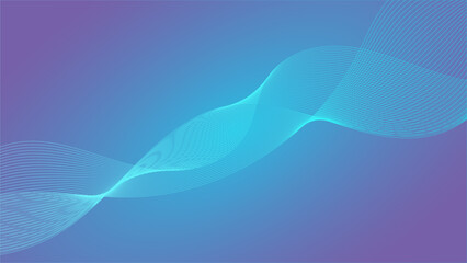 Blue line wave gradient background. Minimalist cover with vibrant perspective line wave in motion. Futuristic technology concept. social media, cover, banner, flyer, music, ads. vector illustration