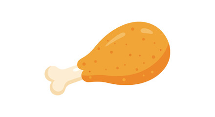 Fried Chicken Leg Cartoon Illustration