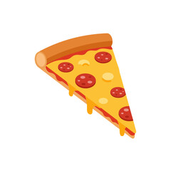Pepperoni Pizza Slice - Isolated Vector Illustration