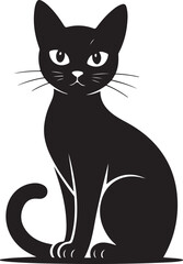 Black cat sitting silhouette vector illustration design