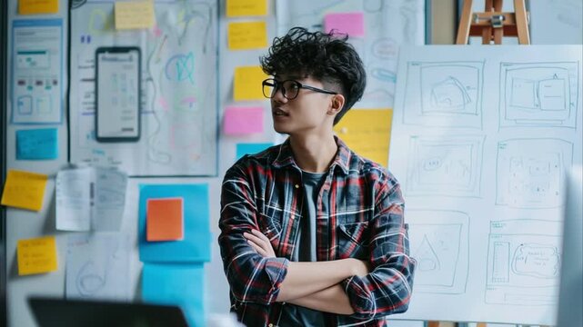 UI UX designer working on app interface prototype 4K Videos