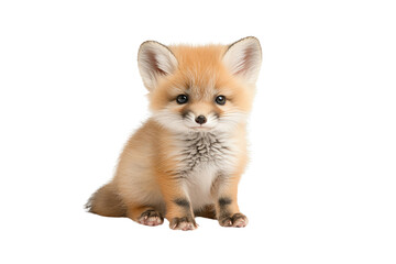 Obraz premium A charming and fluffy baby fox, showcasing its playful demeanor and adorable features in a bright setting.