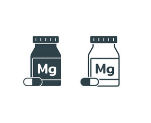 Magnesium supplement jar icon, a bottle of Magnesium supplement