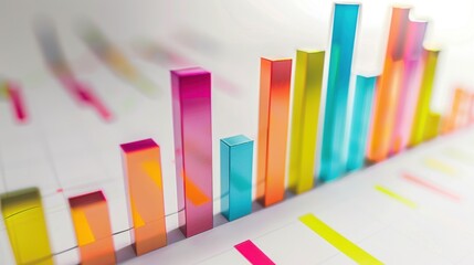 Close-up of colorful, glossy bar graph