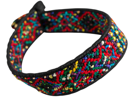 Chunky Threaded Anklet with Vibrant Colors and Textured Weave Isolated on Transparent Background