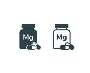 Magnesium supplement jar icon, a bottle of Magnesium supplement