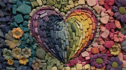 Colorful Floral Heart Arrangement