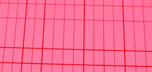 Close-up of red graph paper, grid lines visible,  writing paper,  education