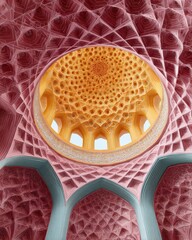 Authentic Religious Remembrance Day Dome Architecture in Imam Mosque Kerman Iran with Islamic Calligraphy for Premium Cultural Travel and Ramadan Marketing Use