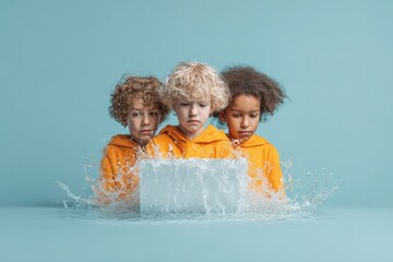 National Child Identity Theft Awareness Day 2024 Premium Modern Autumn STEM Education with Diverse Kids, Confident Teamwork and Cybersecurity for Marketing Campaigns