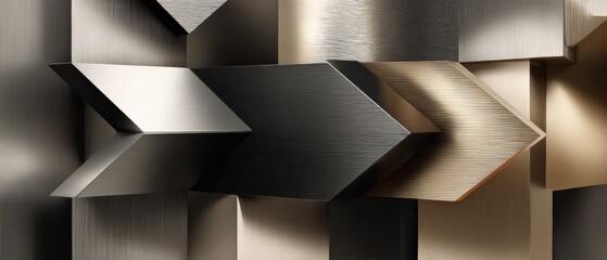 Modern Premium Metallic Arrows Infographic with Movement and Direction Indicators for Professional Business and Digital Marketing Content