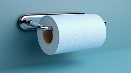 Bathroom tissue roll mounted on wall