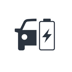 Minimalist Electric Car Battery Charging Station Energy Power Simple Icon