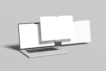 Laptop Screen Website Blank Mockup