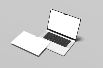 Laptop Screen Website Blank Mockup