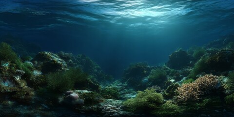 Fototapeta premium Underwater coral reef 360 degree hdr panorama