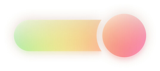 Obraz premium Gradient Neon Rounded Rectangle With Left Circle End Icon – Multicolor Shape With Soft Glow For Web And App Interface, UI UX Design Element, Colorful Call To Action Graphic