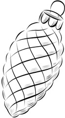 Hand drawn pinecone Christmas tree ornament illustration