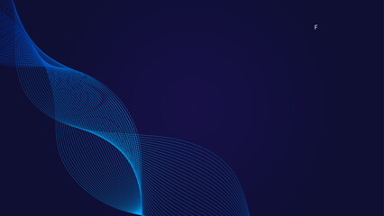 Blue line wave gradient background. Minimalist cover with vibrant perspective line wave in motion. Futuristic technology concept. social media, cover, banner, flyer, music, ads. vector illustration