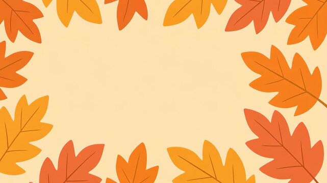 Autumn leaf frame warm orange and yellow background perfect for online shop seasonal fall promotion celebrating cozy season