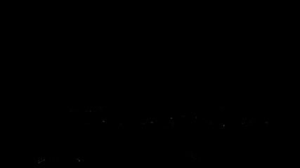 Slow motion raindrops hitting a dark, reflective floor surface on a black background. Seamless loop for atmospheric overlays or weather effects