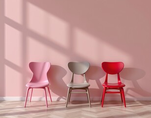 Obraz premium Minimalist Chairs Against Light Background