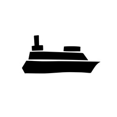 silhouette of sea ship transportation