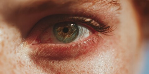 High-Quality Close-Up of Irritated Human Eye with Redness and Inflammation Modern Healthcare Content for Ophthalmology and Eye Care Marketing