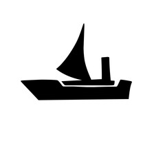 silhouette of sea ship transportation