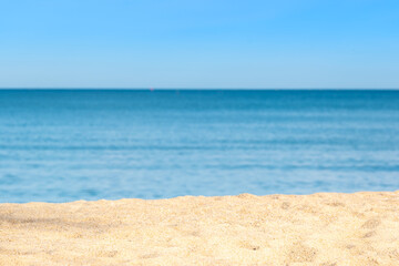 Panorama of cloud clear sky background for summer vacation concept at ocean and summer sea water with sunlight of beautiful cloudy	
