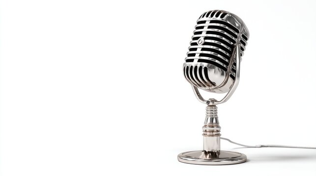 Retro microphone on a stand - Powered by Adobe