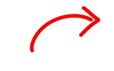 Hand drawn arrow marker. Arrow pointer highlighter doodle drawing marker. Red arrow sign isolated on transparent png