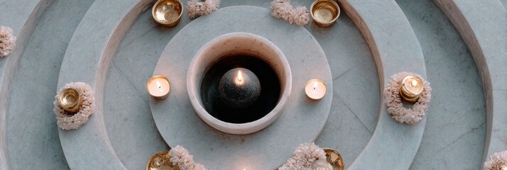 Modern Authentic Minimalist Candle Arrangement with Floral Accents Premium Relaxation and Wellness Content for Calm Social Media and Lifestyle Marketing