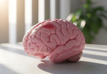 Brain Anatomy with Red Highlight Cerebral Issue Concept