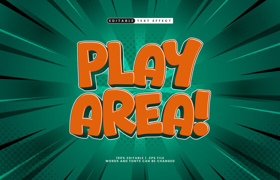 play area editable text effect with a kids and play text effect