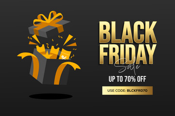 black friday sale background illustration in gradient style