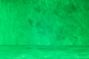 Wall interior background, studio and backdrops show products. with leaf shadow leaf from window color green and white. background for text insertion and presentation of product	