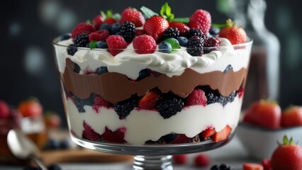 Colorful layered dessert