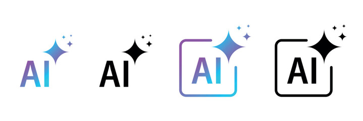 AI Spark Icon – Artificial Intelligence Logo for Machine Learning, Image & Text Generation