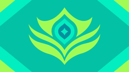 Teal and Green Abstract Floral Pattern vector illustration