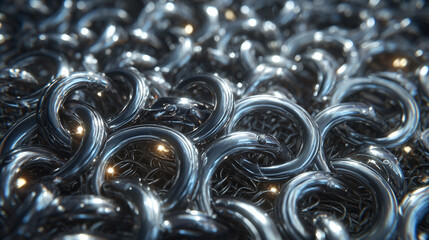 Chainmail texture with interlocking metal rings and reflective surfaces