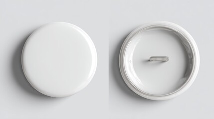 Blank white round badge mockup