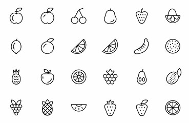 set of fruit icons