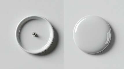 Blank white cosmetic jar and lid.  3D render